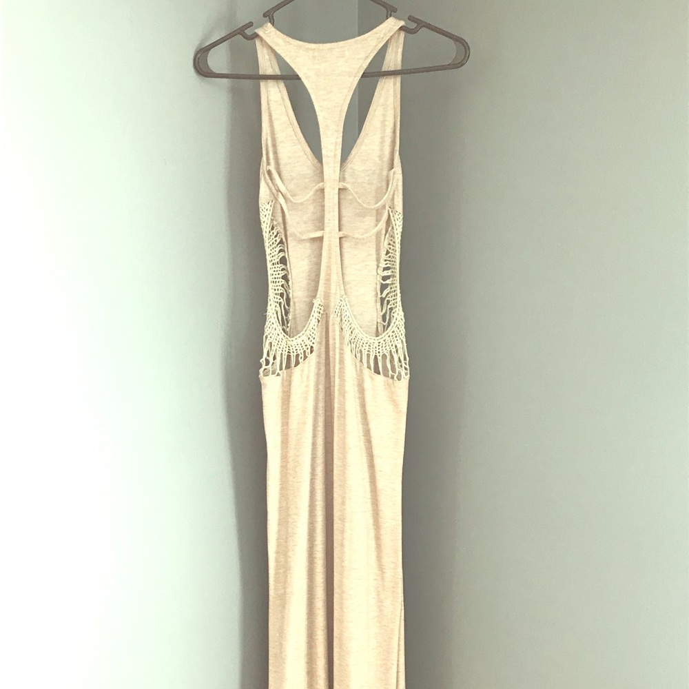 Boho Macrame Backless Maxi Dress